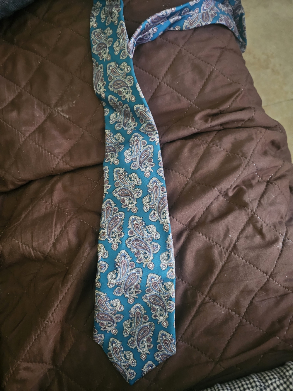 Dior Teal Paisley Men's Silk Tie